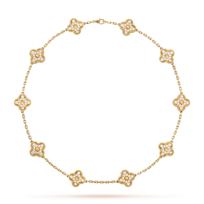 CLOVER LEAF NECKLACE 10 DESIGNS | GOLD