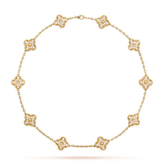 CLOVER LEAF NECKLACE 10 DESIGNS | GOLD