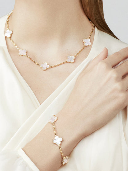 CLOVER NECKLACE 10 DESIGNS | WHITE