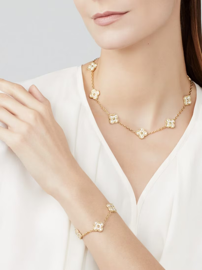 CLOVER LEAF NECKLACE 10 DESIGNS | GOLD