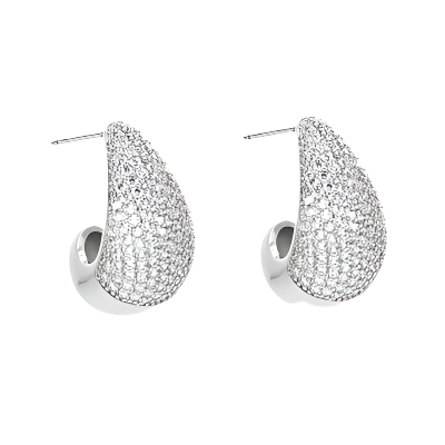 Water Droplet Earrings | Shiny Silver